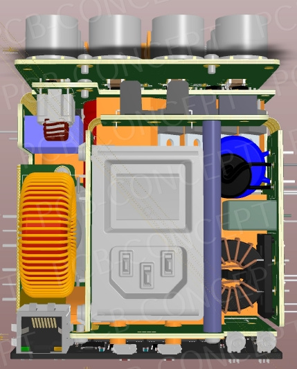 Vue 3d empilage circuits