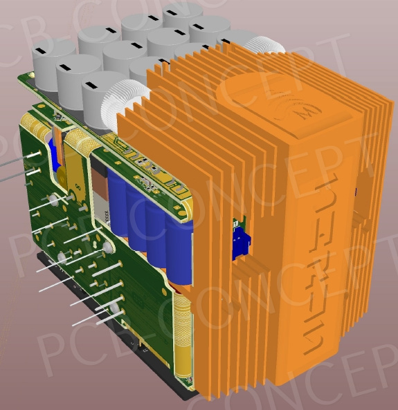 Vue de l'empilage des circuits flex rigide