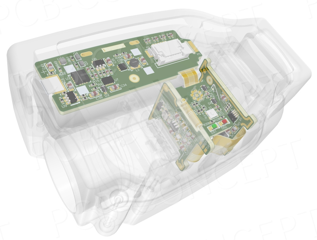 vue 3d circuit imprimé flex/rigide